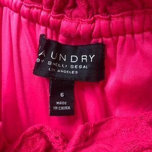 Laundry by Shelli Segal Strapless Eyelet Tiered MIDI Dress Size 6